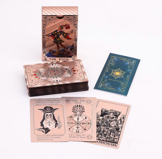 Rose Gold Foil Tarot Card Set - Moon Phase - with booklet