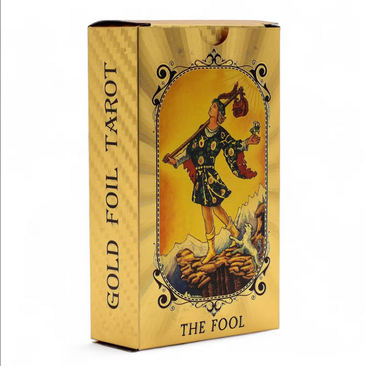 Blue & Gold Foil Tarot Card Set - All Seeing Eye - with booklet